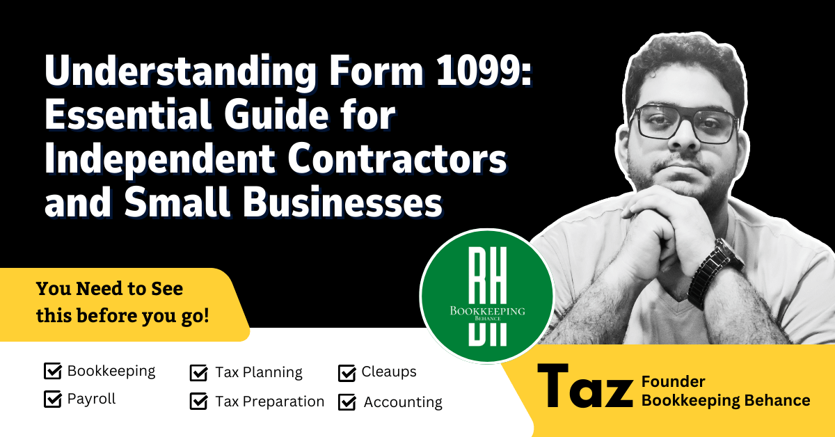 Poster of an image containing text Understanding Form 1099 Essential Guide for Independent Contractors and Small Businesses